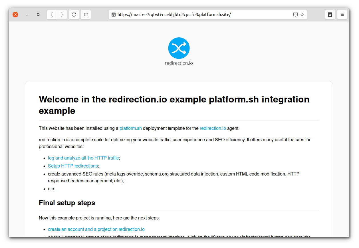 A platform.sh project based on the redirection.io template